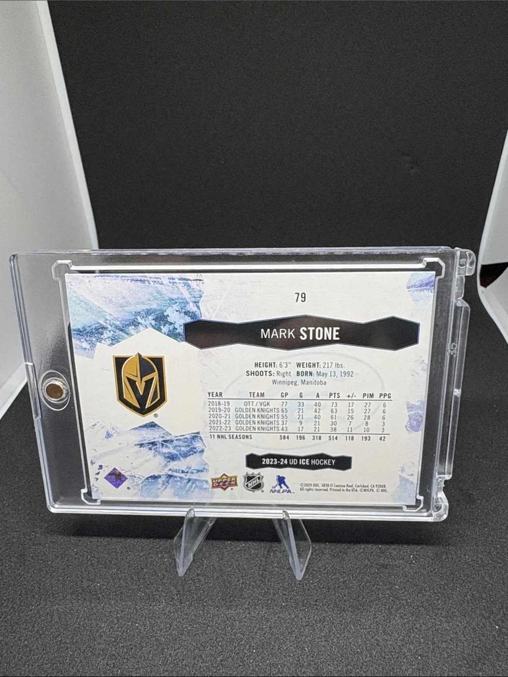 Upper Deck ICE Mark Stone Hockey Card - Green Holo